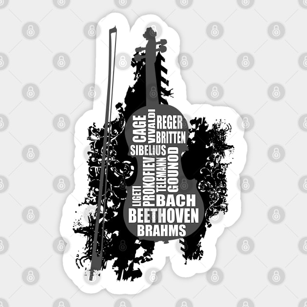 Violin and Composers Sticker by Warp9